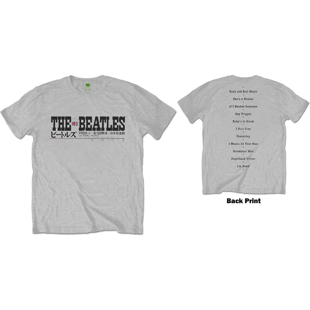 Album artwork for Unisex T-Shirt Budokan Set List Back Print by The Beatles