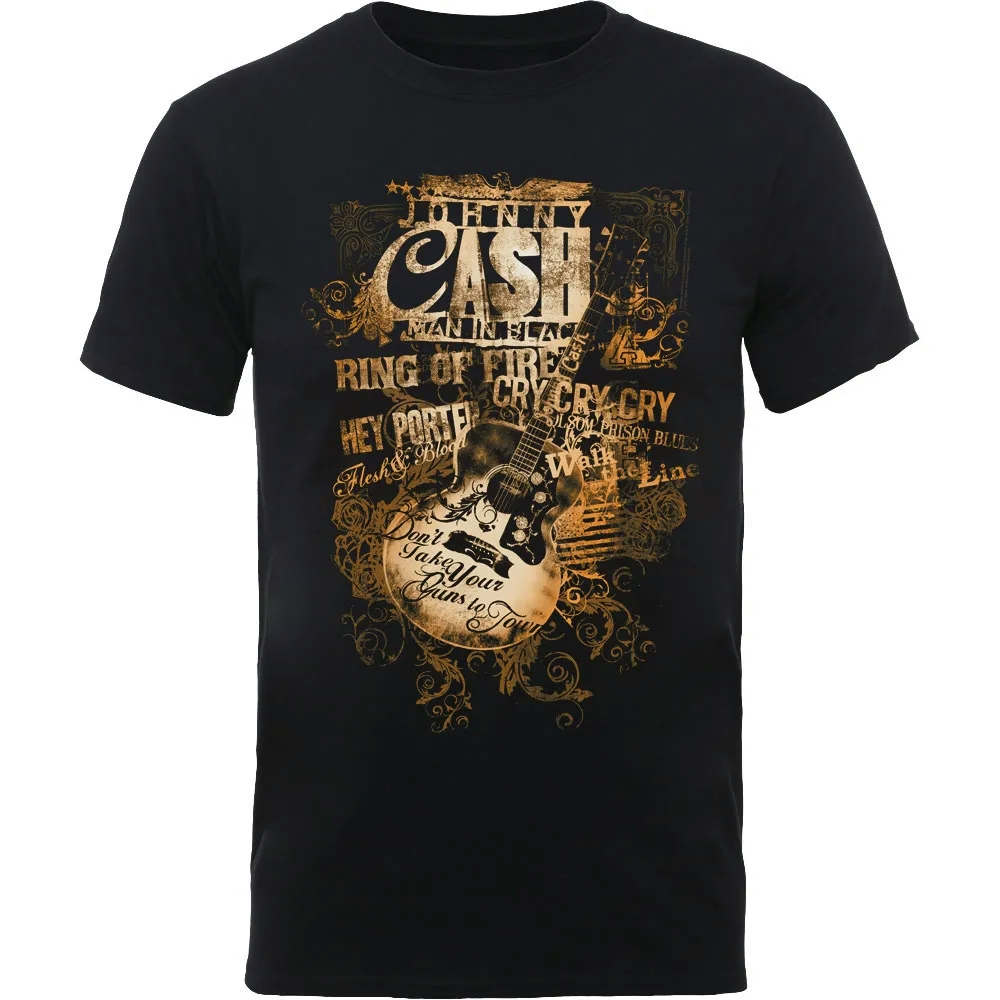 Album artwork for Unisex T-Shirt Guitar Song Titles by Johnny Cash
