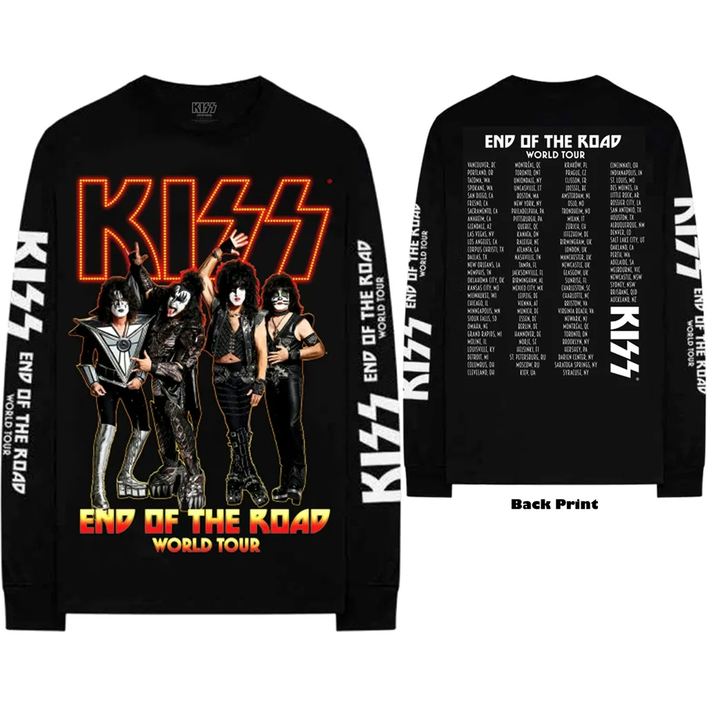 Album artwork for Unisex Long Sleeve T-Shirt End Of The Road Tour Back Print, Sleeve Print by KISS