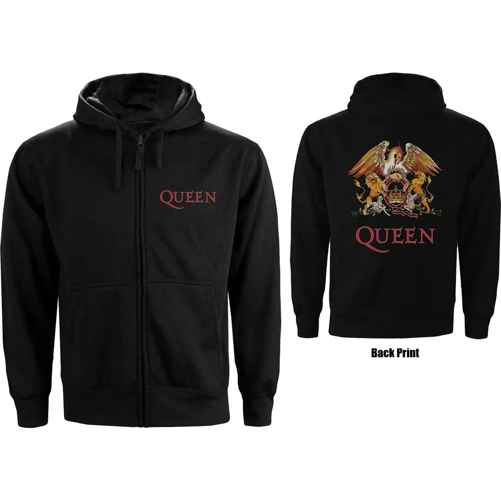 Album artwork for Unisex Zipped Hoodie Classic Crest Back Print by Queen