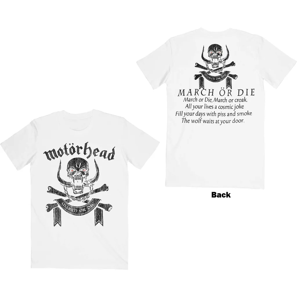 Album artwork for Unisex T-Shirt March or Die Back Print by Motorhead