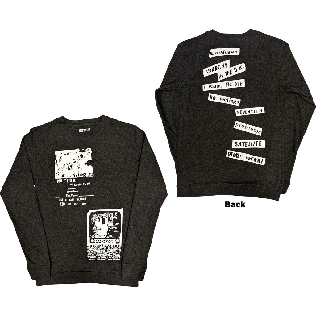 Album artwork for Unisex Long Sleeve T-Shirt 100 Club Back Print by Sex Pistols