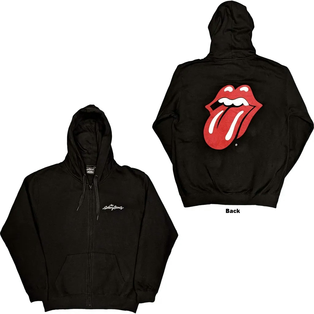 Album artwork for Unisex Zipped Hoodie Classic Tongue Back Print by The Rolling Stones