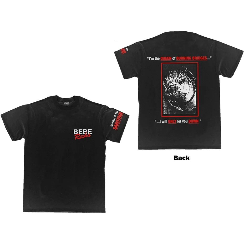 Album artwork for Unisex T-Shirt Queen of Sabotage Back Print by Bebe Rexha