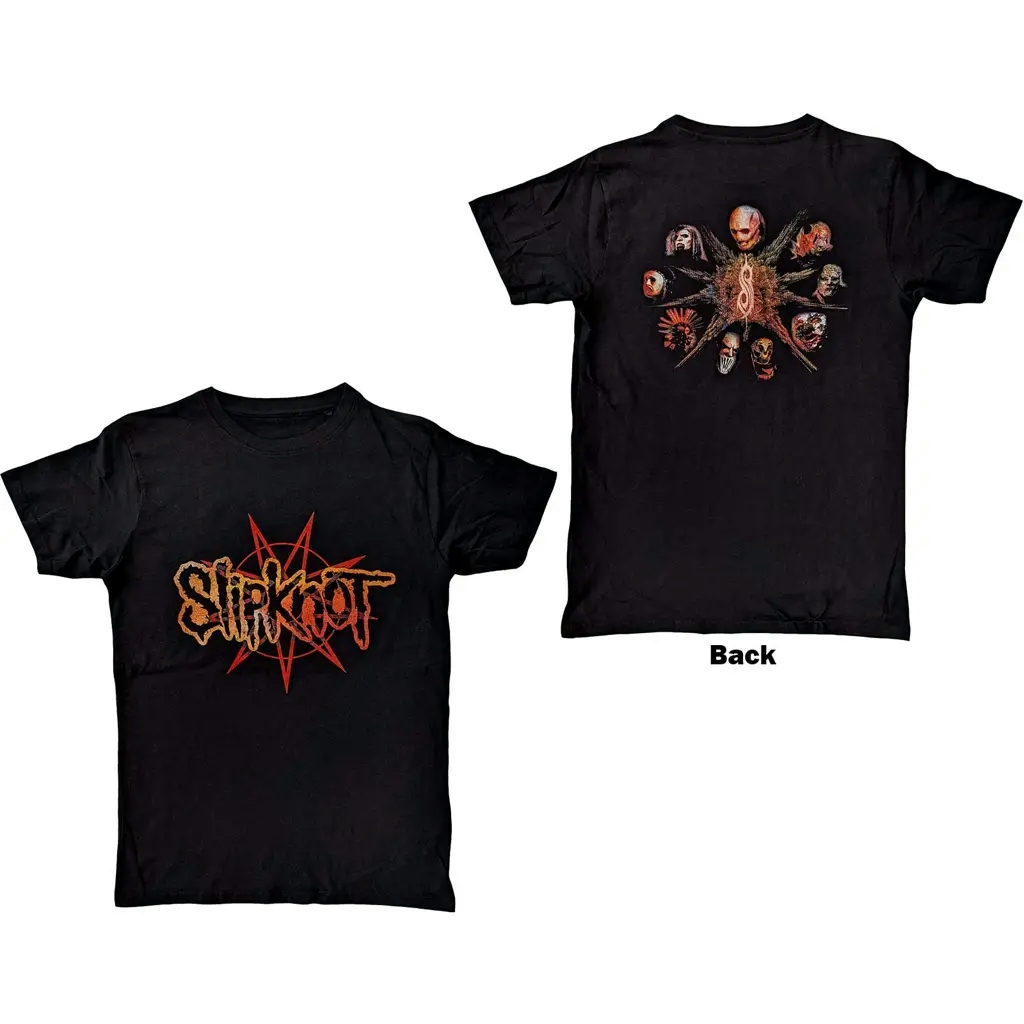 Album artwork for Slipknot Unisex T-Shirt: The End So Far Pentagram Heads (Back Print)  The End So Far Pentagram Heads Short Sleeves by Slipknot