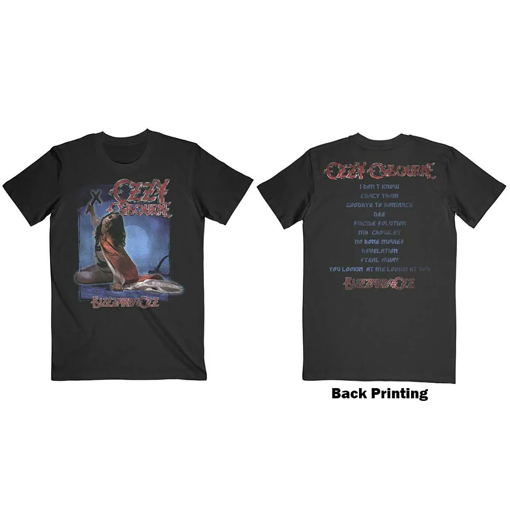 Album artwork for Unisex T-Shirt Blizzard of Ozz Track list Back Print by Ozzy Osbourne